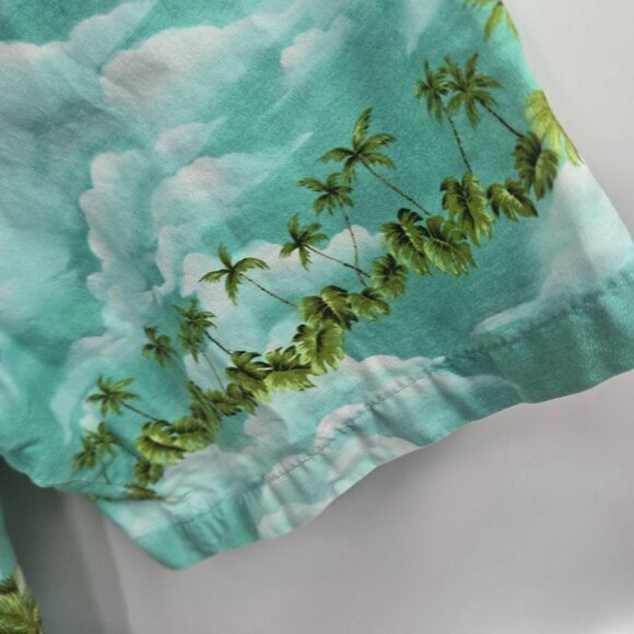 Vintage RJC Hawaiian Aloha Shirt Woody Cars Palms 100% Cotton Button Down 2xl - Picture 9 of 16